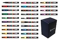 Posca Paint Marker Pen Fine Point (PC-3M) 24 Colors Full Set with Original Box Japan Import