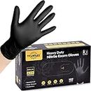 TITANflex Disposable Nitrile Exam Gloves, 6-mil, Black, Large 100-ct Box, Heavy Duty Disposable Rubber Gloves For Cooking , Food Prep, Mechanic, Latex Free , Food Safe
