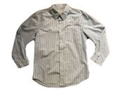 Old Navy Boys White Blue Stripe Long Sleeve Button Down  Dress Shirt Size XL