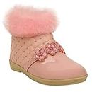 NEOMIO KIDS Girl's Ankle Length Long Boot, Kids Boot (Pink)-4-4.5 Years