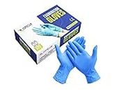 OTICA Nitrile Hand Gloves|Medical Grade 4G|1 Box- Pack of 100 Gloves Disposable|Blue|Food Grade|Ce Approved|Non Sterile|Medical Examination|All-Purpose|Powder Free|Cleaning|Latex Free(Small)