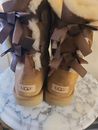 UGG 1016225 Women Bailey Bow II Chestnut Winter Boot US Size 9,Pre-owned 