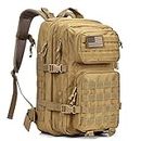 REEBOW GEAR Military Tactical Backpack Large Army 3 Day Assault Pack Molle Bag Backpacks Rucksacks for Outdoor Hiking Camping Trekking Hunting, Tan
