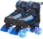 Nattork Adjustable 3 Sizes Roller Skates for Kids with All Light up Wheels