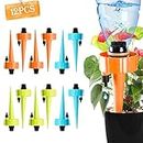 HASTHIP 12Pcs Drip Irrigation Kit, Plant Water Dropper for Garden Home Office with Slow Release Control Valve Switch, Self-Watering Spikes for Pots Plant Automatic Plant Water Devices