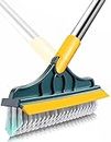 SHAYONAM Bathroom Cleaning Brush with Wiper 2 in 1 Tiles Cleaning Brush Floor Scrub Bathroom Brush with Long Handle 120° Rotate Bathroom (2IN1 Bathroom Cleaning Brush)