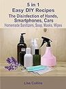 5 in 1 Easy DIY Recipes: The Disinfection of Hands, Smartphones, Cars Homemade Sanitizers, Soap, Masks, Wipes