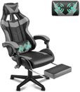 LUMBAR SUPPORT+FOOTREST Reclinable Gaming Chair Ergonomic Computer Swivel Seat
