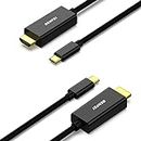BENFEI Câble USB C vers HDMI 4K, 0.9M Type C HDMI (Thunderbolt 3/4) compatible pour MacBook Pro/Air, iPhone 15 Plus Pro Max, iPad Pro, Samsung Galaxy S10/9, Dell XPS et plus, 2 Paquet