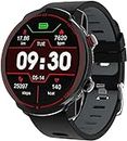 QESTO Smartwatch Herren Fitness-Tracker, Geeignet Für Android IOS 1,3-Zoll-Touchscreen Bluetooth-Uhr GPS-Sportuhr Herzfrequenzmesser Schrittzähler Herren Smartwatch(A)(B)