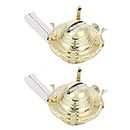 EXCEART 2 Sets Oil Lamp Replacement Burner with Reduction Collar and Cotton Wick Oil Lamp Replacement Parts Burner Holder for Antique Lamps, Golden