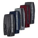 5 Pack: Men's Dry-Fit Sweat Resistant Active Athletic Performance Shorts, 5 Pack / Set a, Medium
