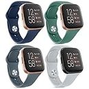 AK Straps for Fitbit Versa 2 Straps, Classic Silicone Adjustable Replacement Band for Fitbit Versa 2/Fitbit Versa Lite (4-Pack 02)