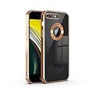V-TAN Electroplated Logo View | Slim Shockproof | Soft TPU | Anti-Yellow Back Case Cover Compatible with iPhone 7 Plus/iPhone 8 Plus (Gold)