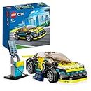 LEGO City Auto Sportiva Elettrica, Macchina Giocattolo per Bambini e Bambine da 5 Anni, Set Modello di Auto Supercar con Minifigure Pilota da Corsa, Idee Regalo di Compleanno 60383