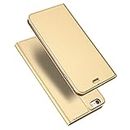 SkyTree Case for iPhone 6 Plus, Ultra Fit Flip Folio Leather Case Cover with [Kickstand] [Card Slot] Magnetic Closure for iPhone 6 Plus - Gold