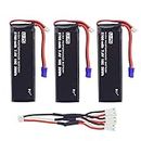 Fytoo 3PCS 7.4V 2700mAh Lithium Batteries and a Charging Line for Hubsan X4 H501S Four-axis Aircraft Helicopter Spare Parts