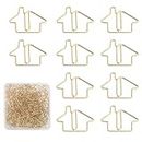 100pcs House Paper Clips, Metal Real Estate Agent Supplies Fun Paperclips Paper Clips Bookmarks Paper Clips Binder Clips for Agent Home Office Classroom Desk Gift (Gold)