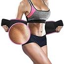 Perfotek Waist Trimmer Belt for Women Waist Trainer Sauna Belt Tummy Toner Low Back and Lumbar Support with Sauna Suit Effect Pink