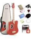 Kids Mini Acoustic Guitar 3 String for Beginners Tuner Pics And More Gift Red