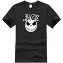 FaosT Jack Skellington Casual Hip Hop Men T-Shirt Printed Camiseta Black Tee Top XL