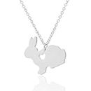 Davitu Oly2u Stainless Steel Necklaces & Pendant Animal Bunny Chain Necklace Jewelry Womens Clothing Accessories Party Christmas Gift E - (Metal Color: Silver Plated)