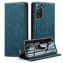 caseme Cover per Samsung Galaxy S21 5G Pelle Premium Wallet Libro Flip Case Portafoglio Magnetica Protezione Custodia per Samsung Galaxy S21 5G (6.2 Pollici) - Blu-verde