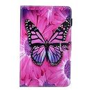T560 Case,PU Case for Samsung Galaxy Tab E 9.6, Leather Magnetic Flip with Card Slot & Stand Protective Shell Wallet Case Slim Fit Shockproof Cover for Galaxy Tab E 9.6 Inch SM-T560 Tablet-Pink butterfly