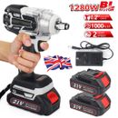 1000Nm 21V Cordless Electric Impact Wrench Drill Gun Ratchet Driver + 2 Battery
