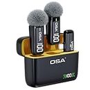 OSA microfono wireless con custodia di ricarica e trasmettitore Display digitale - Set di 2, per telefono di tipo C, registrazione, registrazione video professionale, microfono da bavero (tipo C)