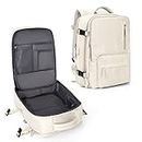 coowoz Carry On Backpack Women Men Travel Backpack Airline Approved Laptop Backpack Sport Rucksack, A- Beige, Large