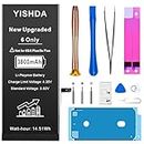 3800 mAh Battery for iPhone 6 (2022 New Version), YISHDA Ultra High Capacity Replacement 0 Cycle Battery for iPhone 6 A1586, A1589, A1549 with Complete Professional Repair Tool Set