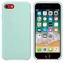 M Cart Soft Liquid Silicon Back Case Cover for iPhone Se 2020 (Torquise)