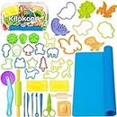 Dough Tools Kit for Kids, 41Pcs Play Dough Accessories Molds, Shape, Scissors, Rolling Pin, Playdough Mat with Storage Bag, Play Dough Sets for Toddlers Girls Boys