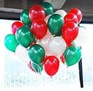 GrandShop 50533 Christmas Balloons for Decoration Latex Metallic HD - Red, White & Green (Pack of 50)