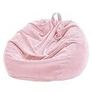 Nobildonna 3 ft Bean Bag Chair Cover (No Filler) for Adults and Kids, 300L Extra Large Stuffed Animal Storage Bean Bag Washable Soft Premium Corduroy Stuffable Bean Bag Cover (Pink)