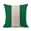 BIBITIME Nigeria Sports Fans Bedroom Decorative Pillow Case Cushion Cover Protector Souvenir World Cup Country Flag Theme Pillowcase Square 17.72"x17.72"