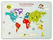 Khilonewale World Continent Map, Continents Learning, Wooden Puzzle (7 Pieces) for Kids Age 3 & Above (Continent)