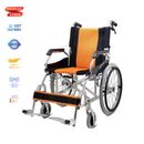 Light Manual Compact Aluminium Wheelchair with Foldable Backrest and Attendant H