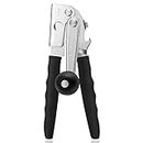 Commercial Can Opener, UHIYEE Hand Crank Can Opener Manual Heavy Duty with Comfortable Extra-long Handles, Oversized Knob, Large Handheld Can Opener Easy for Big Cans, Black