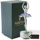Matashi Crystal Gold Ballet Dancer Wind-Up Music Box Figurine Glass in Gray | 4 H x 3.5 W x 2.5 D in | Wayfair MTMB3028MEM