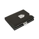 EXENTRI Leather Trifold Wallet - RFID Blocking w/Stainless Steel Locking Clip