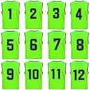 DreamHigh Soccer Sports Team Practice Pinnies Scrimmage Training Mesh Vests with Number (M, Neon Green)