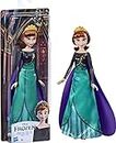 Disney Frozen 2 Queen Anna Shimmer Fashion Doll, Removable Clothes and Accessories, Long Red Hair, Toy for Kids 3 Years Old and Up, Includes doll, skirt, cape, and tiara.
