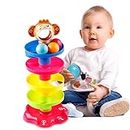 Toy Imagine RAMP ROLL, 5 Layer Ball Drop and Roll Swirling Tower for Toddler|3 Puzzle Rattle Balls Monkey Face at The Top|Non Toxic Material| Stack,Dr
