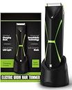Manscape Body Hair Trimmer for Men - Mens Ball Trimmer, Groin Hair Trimmer with 3 Sizes Trimming Combs, Waterproof Electric Razor for Men with Replaceable Ceramic Blade ＆ Wireless Charger Dock