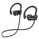 Bluetooth Headphones, Deep Bass Wireless Running Headphones w/16 Hrs Playtime, Bluetooth Earbuds in-Ear w/Earhooks, IPX7 Waterproof Sports Earphones with Microphone for Calls