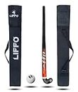 Liffo® LX-1001 Hockey Sticks for Men and Women Practice and Beginner Level with 1 Ball and 1 Cover (L-36 Inc) Red