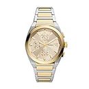 Fossil Everett Analog Gold Dial Men's Watch-FS5796 Stainless Steel, Multicolor Strap