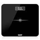 beatXP Actifit Flare Digital Weighing Scale with Backlit LCD Panel, Electronic Weight Machine for Body Weight with 5 mm Thick Tempered Glass,Max Weight 180 Kg, (Black) 24 Month Warranty